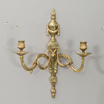 VÄGGAPPLIQUER, ett par gustaviansk stil, V Fong Grenna, 1900-talets mitt.