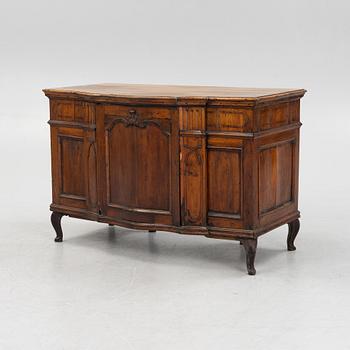 A Central-European 'kneehole' desk, 19th century.