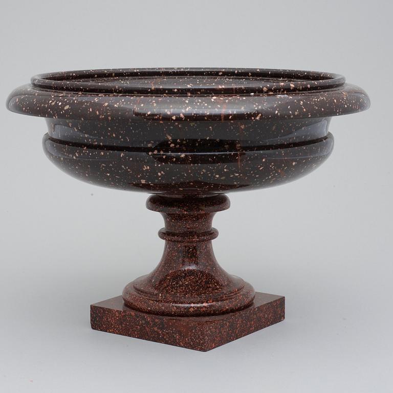 A Swedish Empire 19th century porphyry bowl.