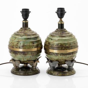 A pair of table lamps, Svenska Metallverken, 1930s/40s.