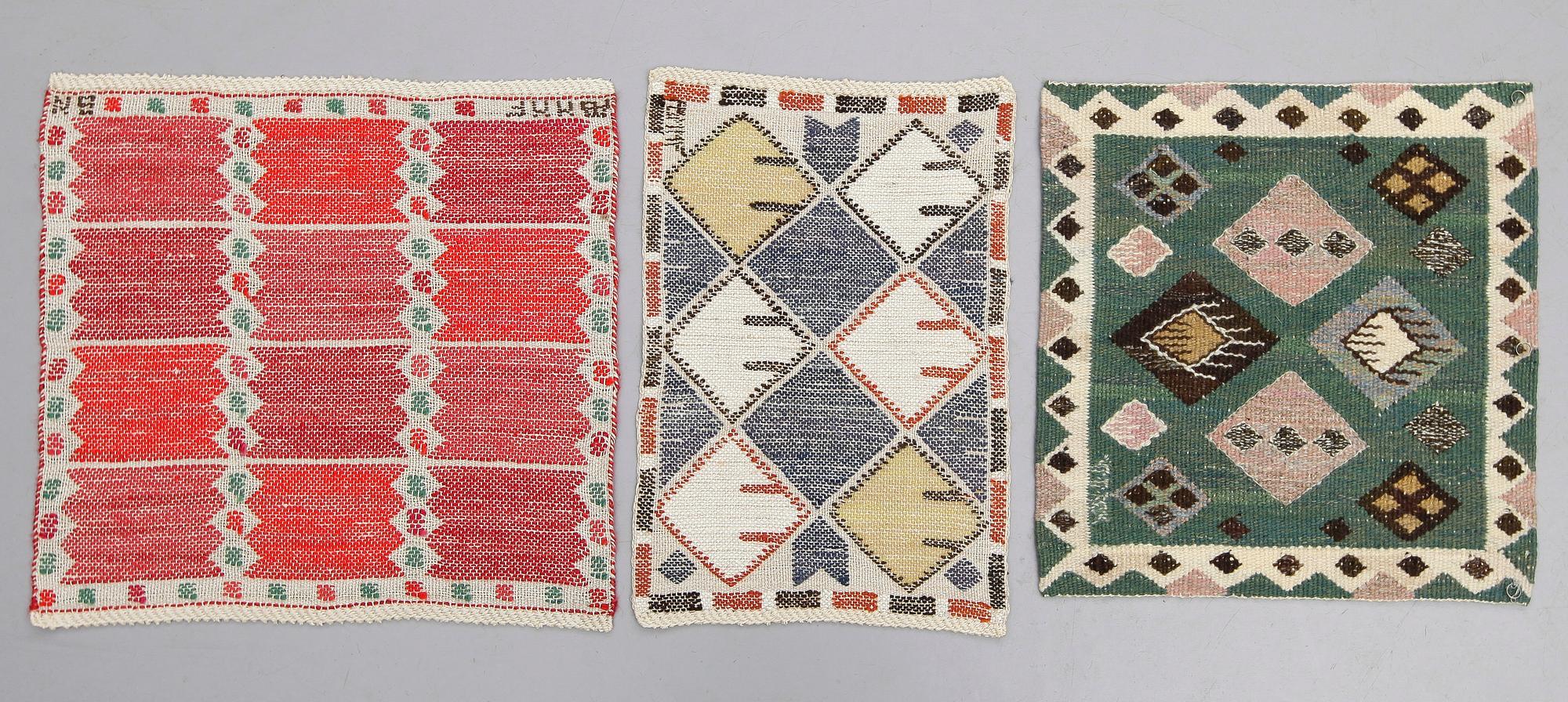 VÄVNADER, 3 st, AB MMF, Märtha Måås-Fjätterström, 1900-talets mitt.