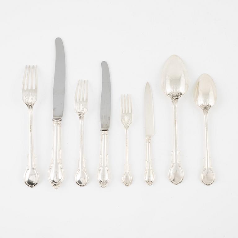 A 95-piece silver cutlery, model 'Prins Fredrik', including Jakob Engelberth Torsk, Stcokholm, 1887.
