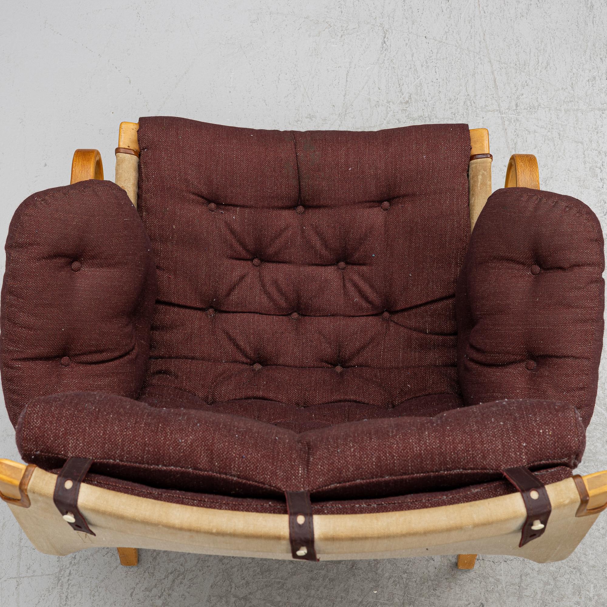 Bruno Mathsson, Armchairs, a pair, "Pernilla", Dux, late 20th century.