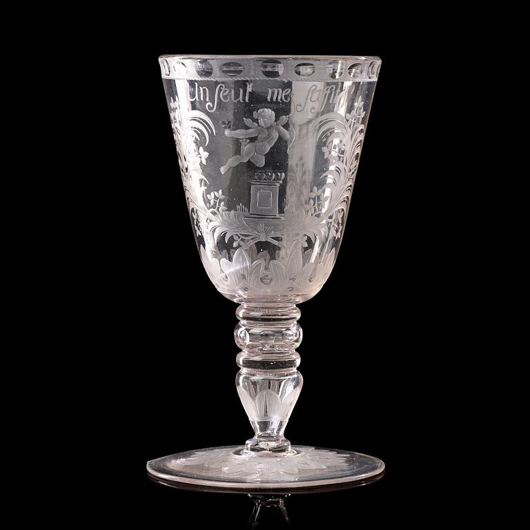 A German glass goblet, 18th Century, probably Potsdam.