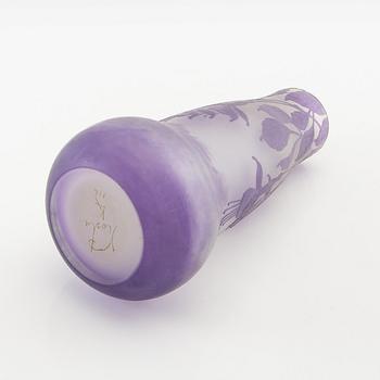 Karl Lindeberg, vase, Kosta Art Nouveau signed.