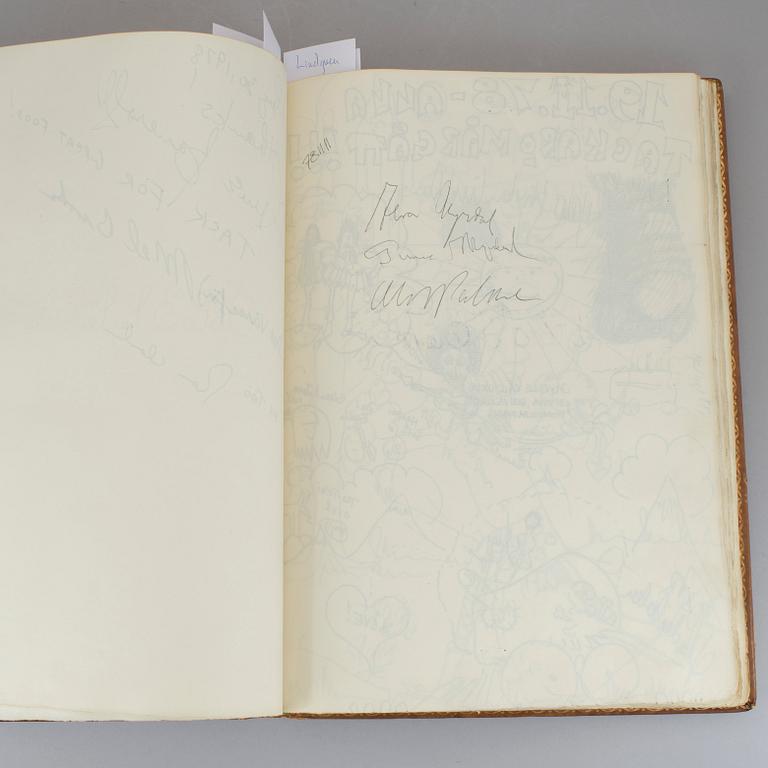 GÄSTBOK MED KÄNDISAUTOGRAFER, Kockska Krogen i Malmö, 1968-92.