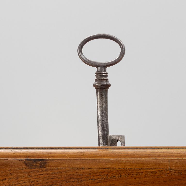 A mahogany-veneered desk, late Gustavian, Sweden, late 18th century.