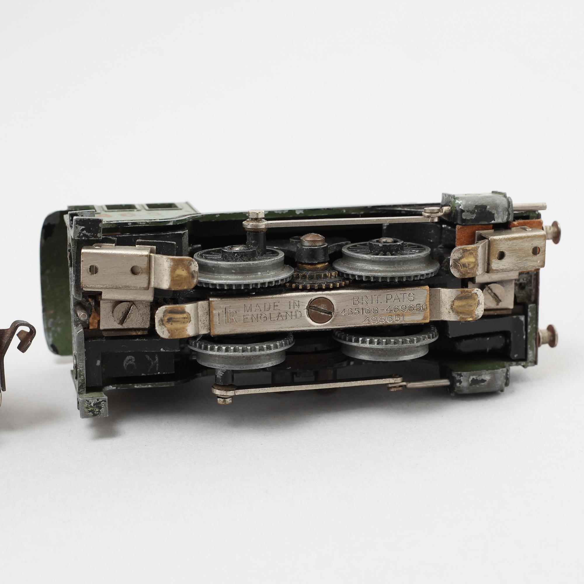 A set of model trains from Trix Twin Railway in England, around the mid 20th century.