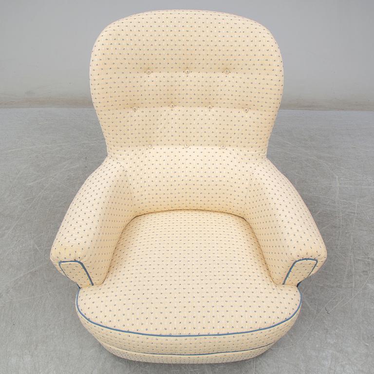 A Carl Malmsten "Jättepaddan" armchair, late 20th or early 21th century.