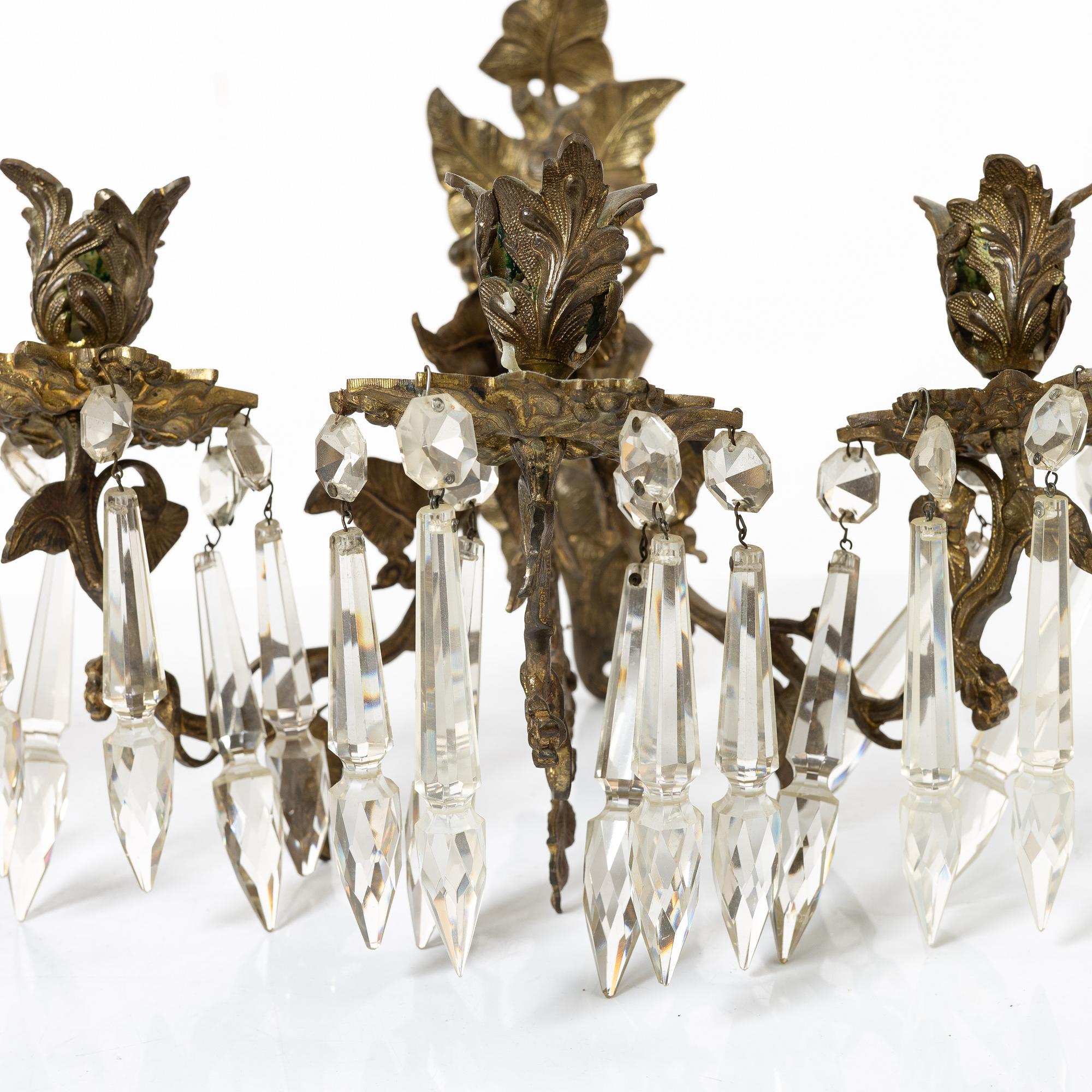 Wall lights a pair, late 19th century.