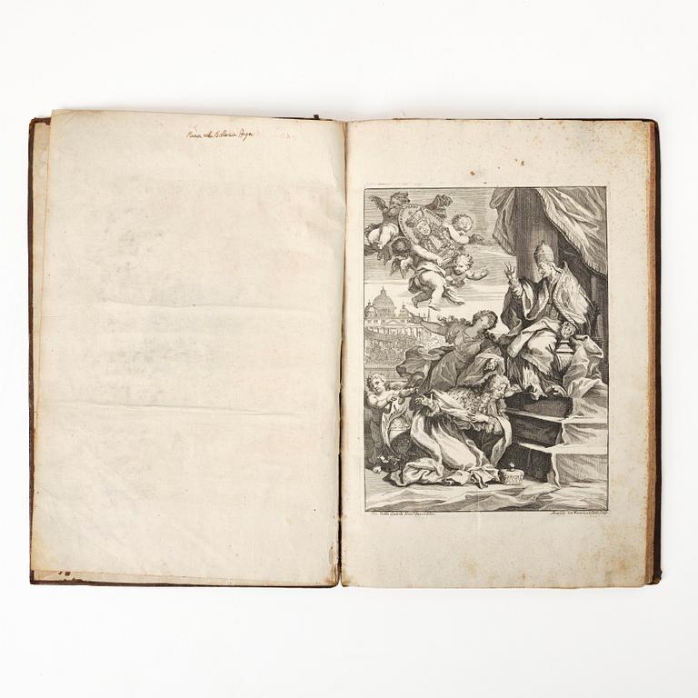 Festival book with plates from Earl Castlemaine’s embassy to the Pope, 1687.