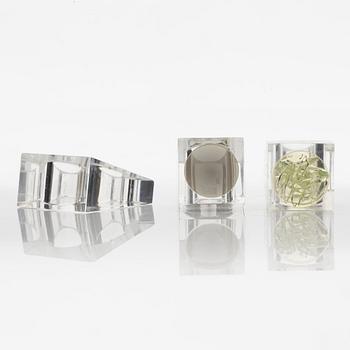 Siv Lagerström, three acrylic rings, 1970s.