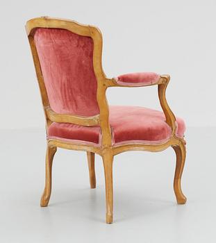 A 18th cent Rococo armchair.