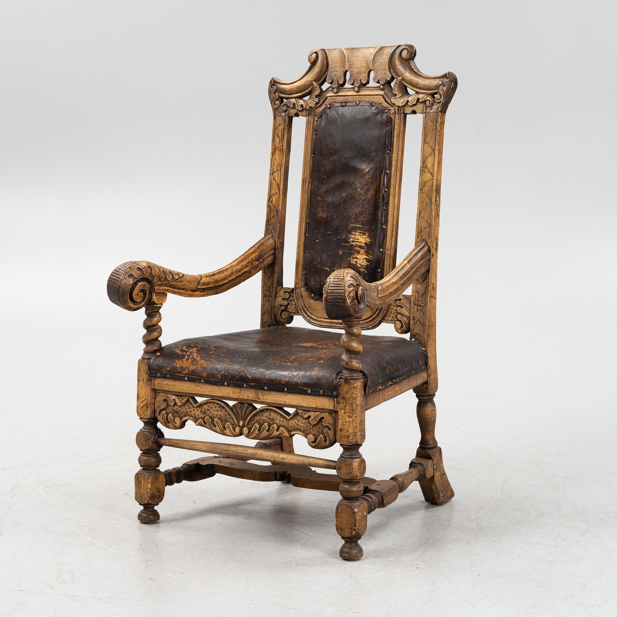 A late Baroque armchair, 18th century.