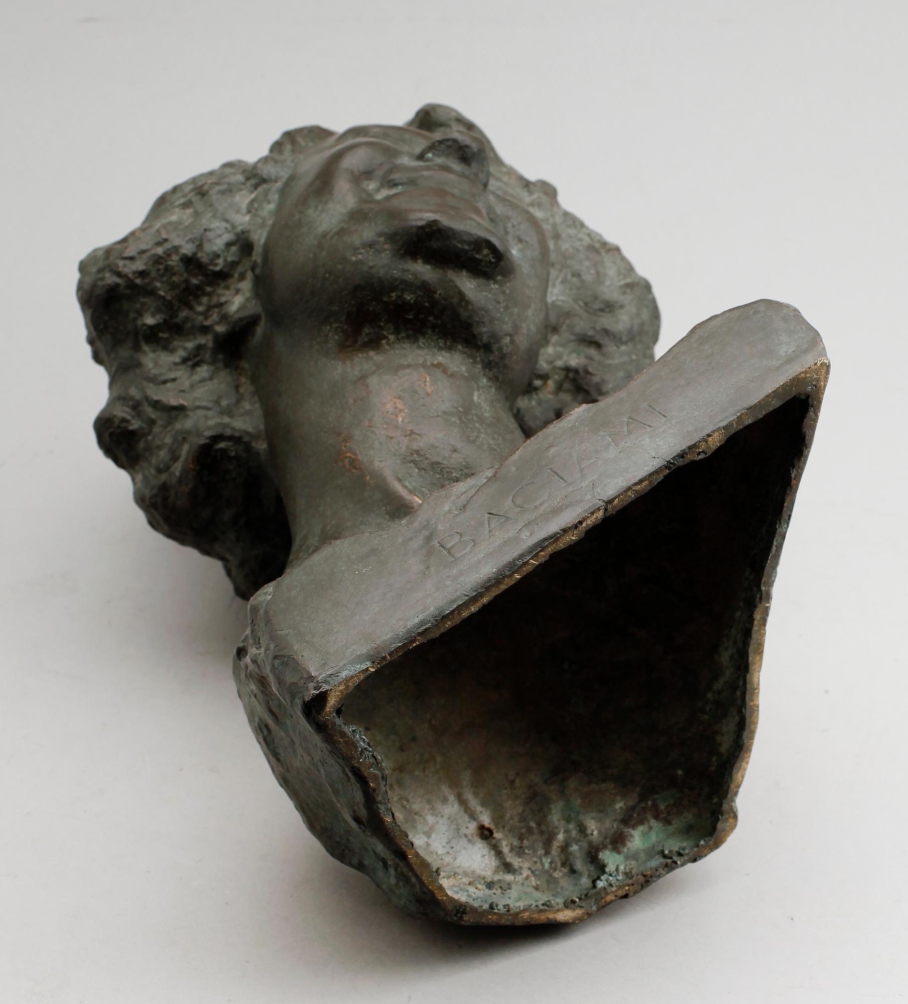 LEONARDO BAZZARO, skulptur, brons, "Baciami", 1800-/1900-tal.