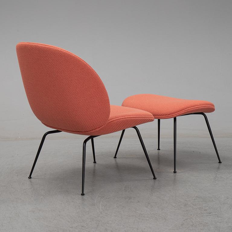 GamFratesi, "Beetle Lounge chair" med fotpall, Gubi, ca 2017.