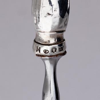A Swedish set of 21 piece silver table-cutlery, marks of Isak Trybom, Stockholm 1766-1783.