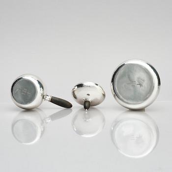 Georg Jensen, kaffeservis, 3 delar, sterling silver, Köpenhamn, Danmark, efter 1945, design nr 80A.