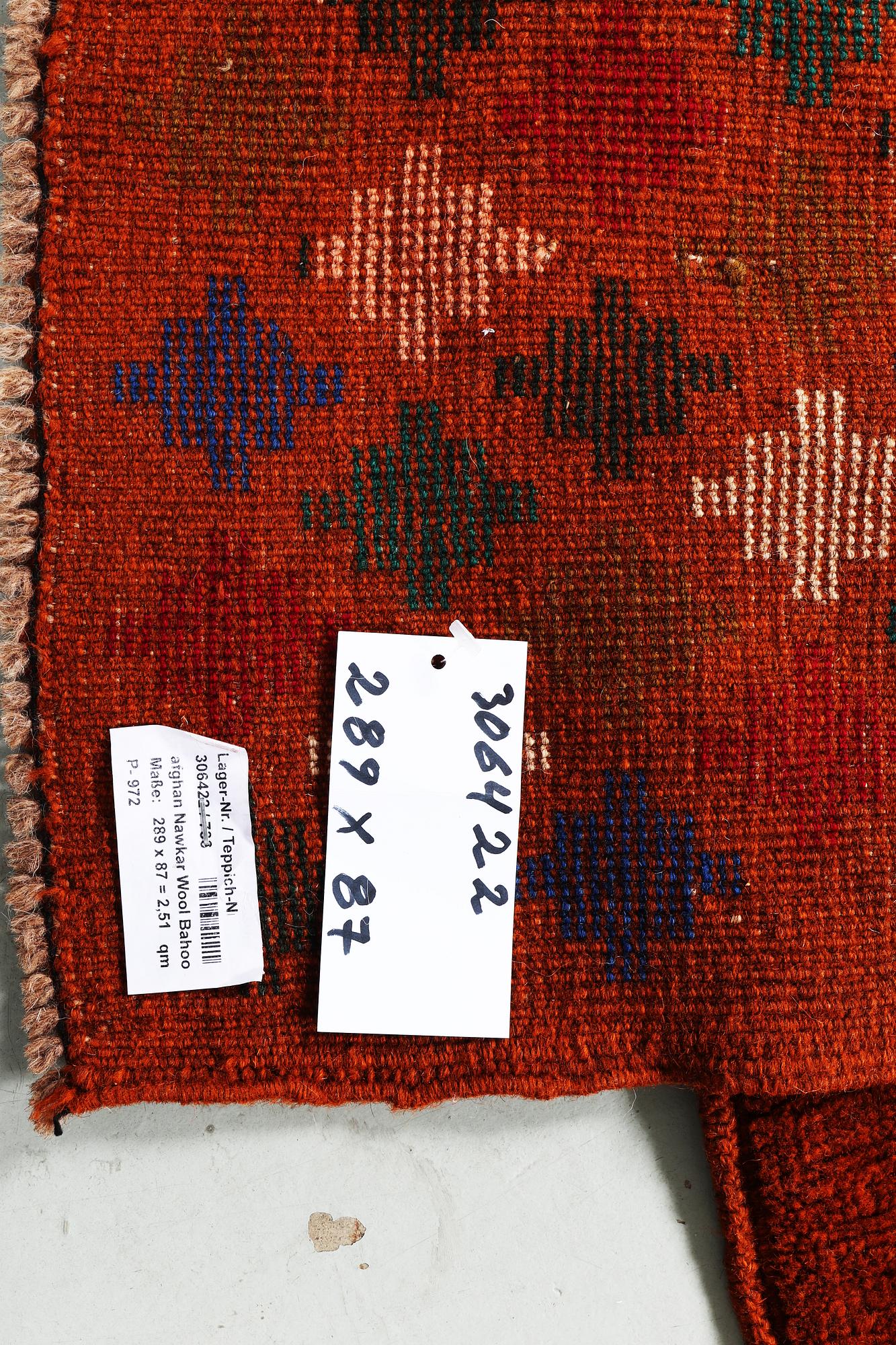 A runner carpet, Afghan, ca 289 x 87 cm.