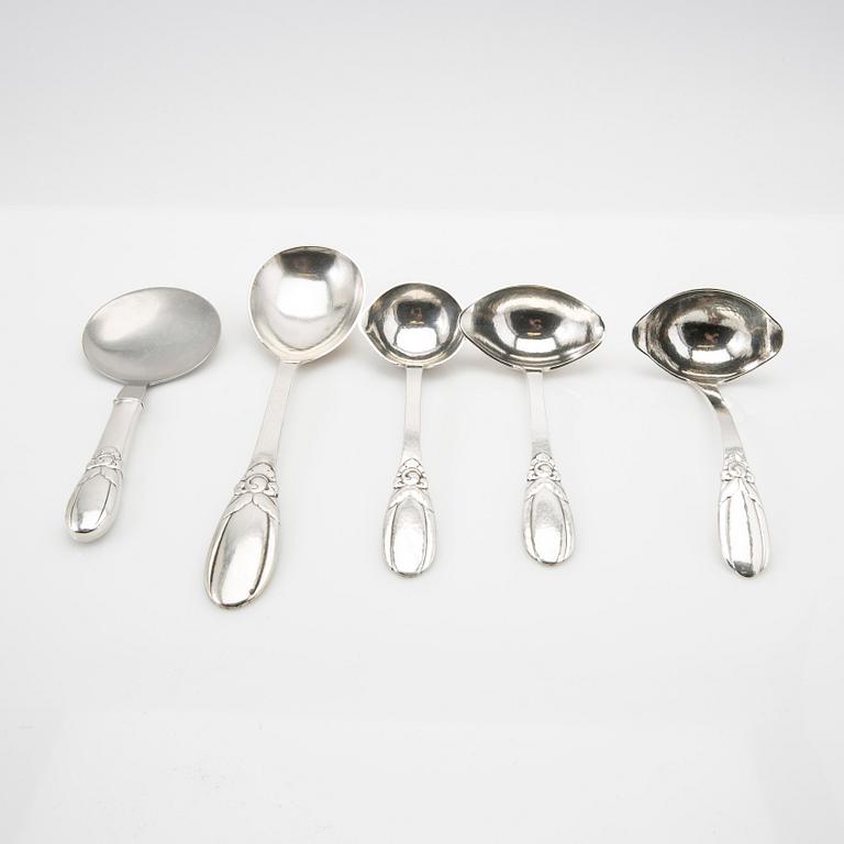 Evald Nielsen, Silver cutlery, 12 pieces, silver, Denmark.