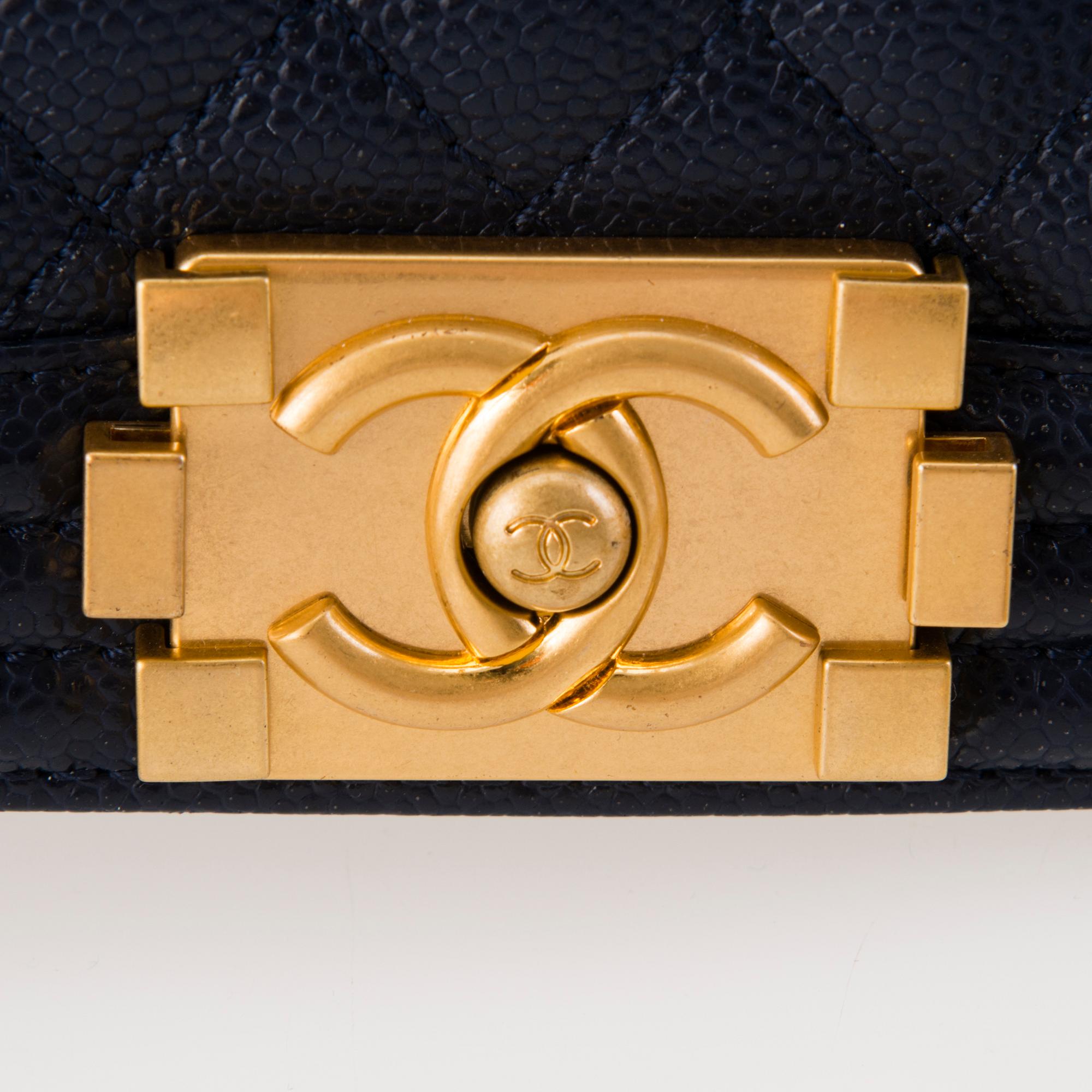 CHANEL Blue Caviar Small Boy Bag.