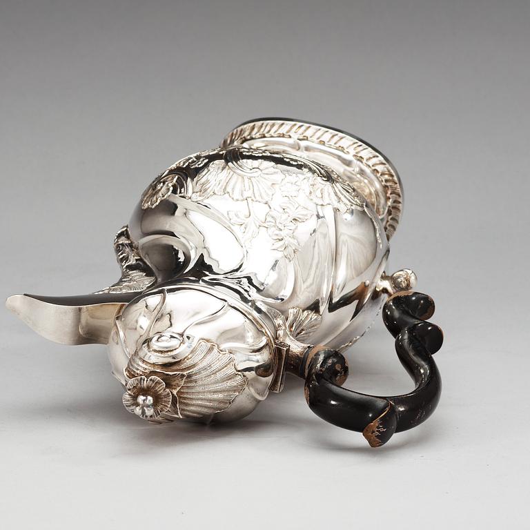 A Swedish 18th century silver coffee-pot, makers mark of Mathias Grahl, Gothenburg 1764.