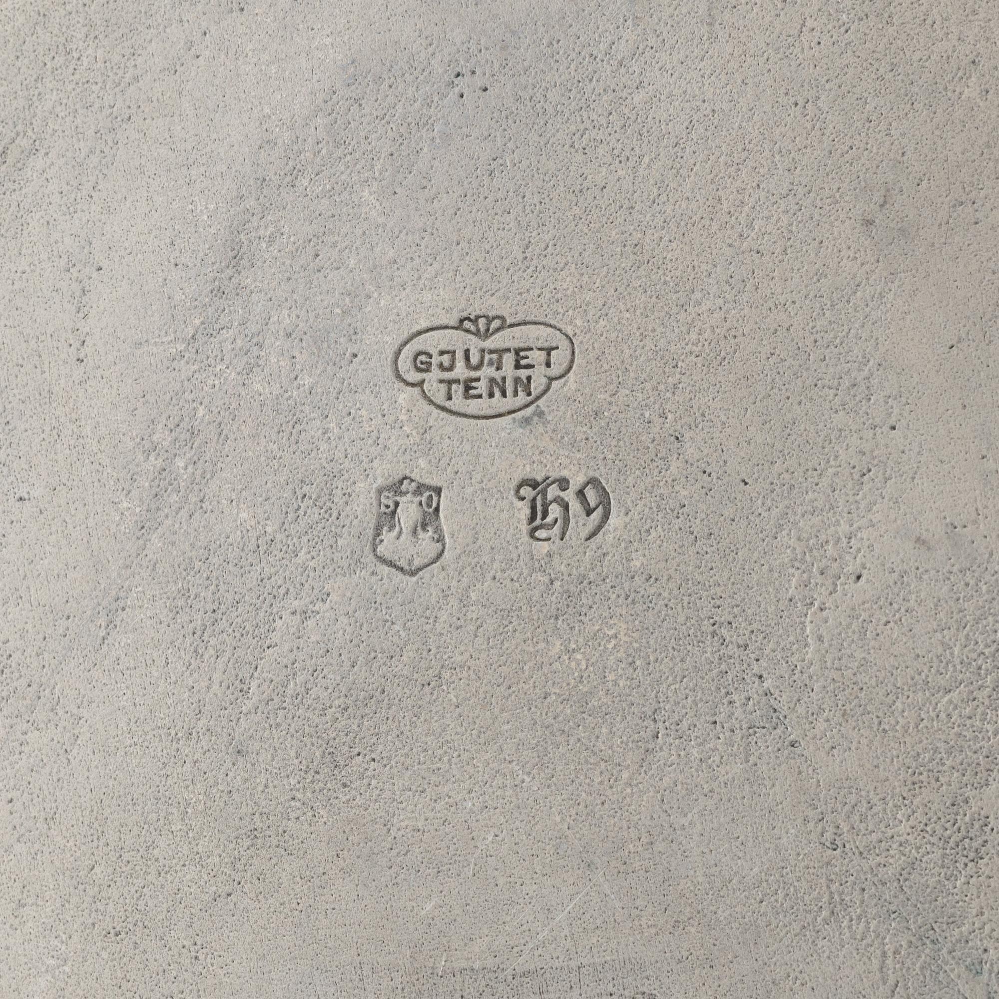 Olof Ahlberg, a pewter dish, Stockholm 1958.