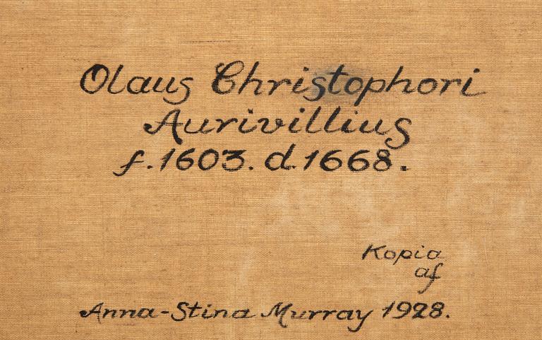 Anna-Stina Murray copy after an older portrait depicting Olaus Christophori Aurivillius.