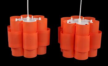 TAKLAMPOR, ett par, Hans-Agne Jakobsson, Scanlight, 1900-talets fjärde kvartal. Höjd 20 cm.