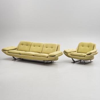 Hans-Erik "Hej" Johansson, soffa och fåtölj, "Zenith", Fembo Möbler AB, 1970-tal.