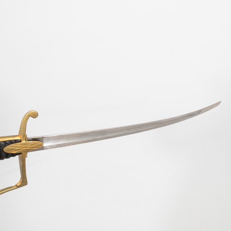 A Swedish Hussar officer's sabre, early 19th century, with scabbard.