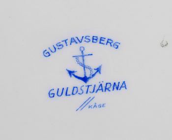 TESERVIS, benporslin, 35 delar, Guldstjärna,  Wilhelm Kåge, Gustavsberg.