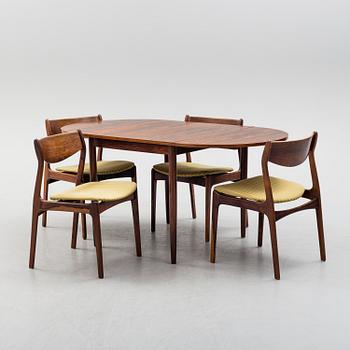 A five piece dining set, 1950's/60's.