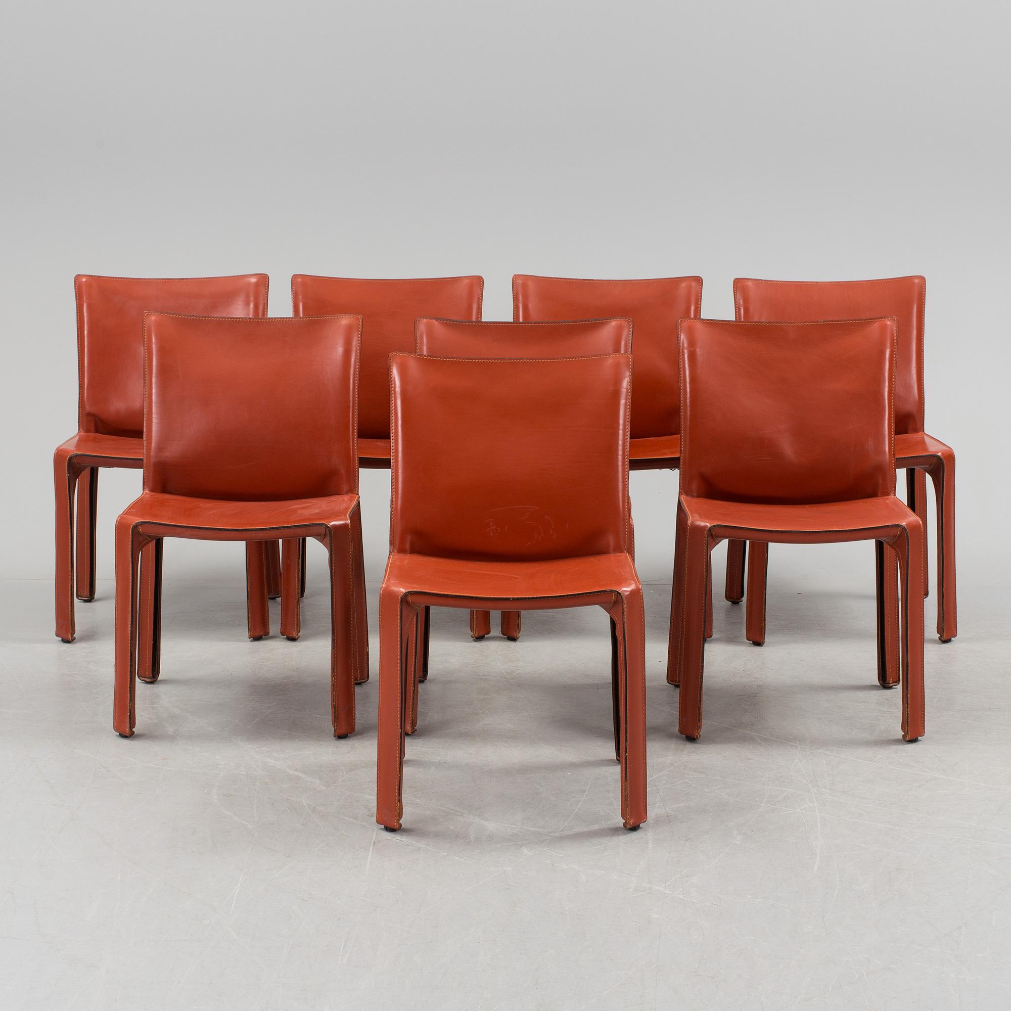 MARIO BELLINI, a set of 8 "412 CAB" chairs for Cassina.