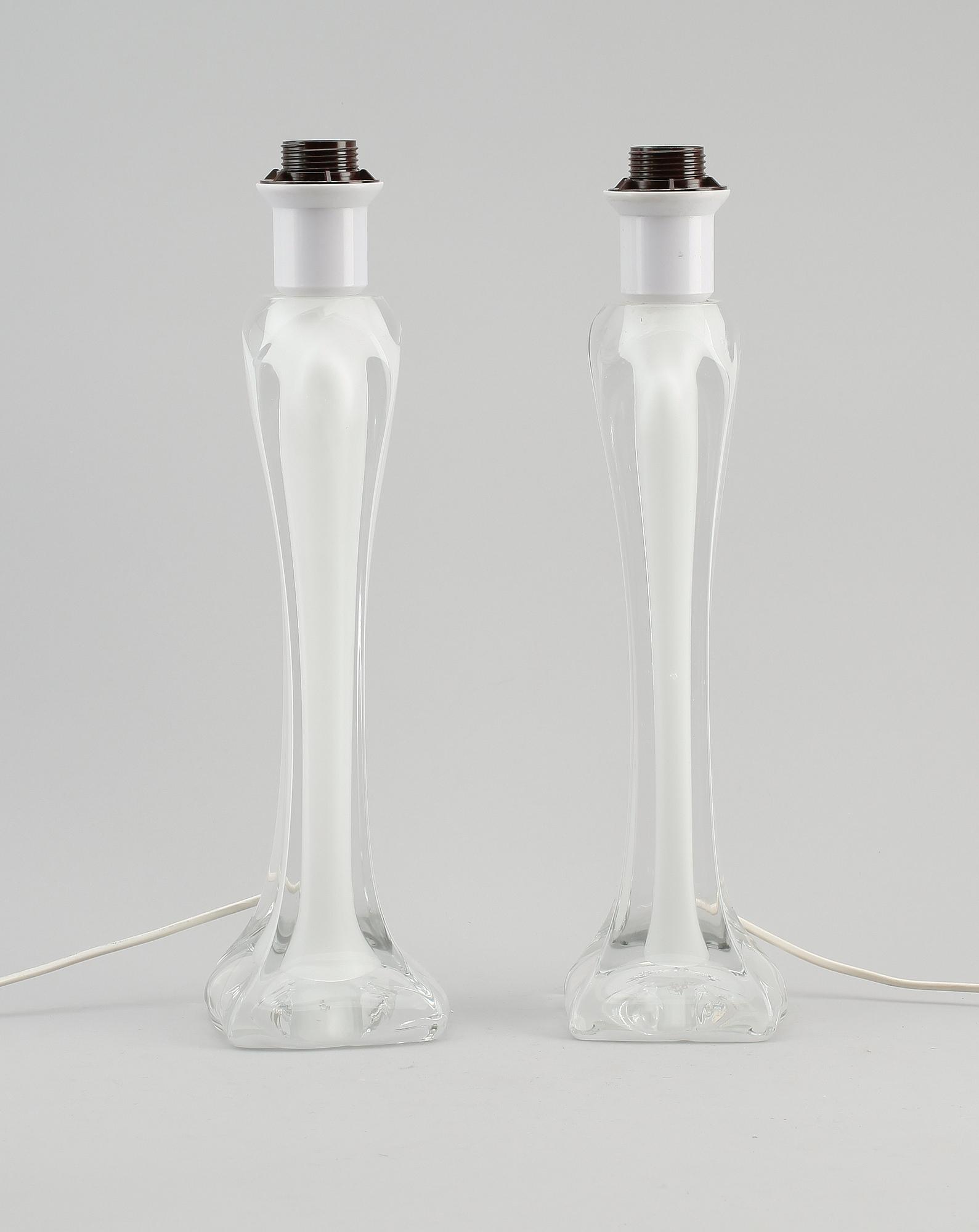 BORDSLAMPOR, 1 par, glas, Flygsfors.