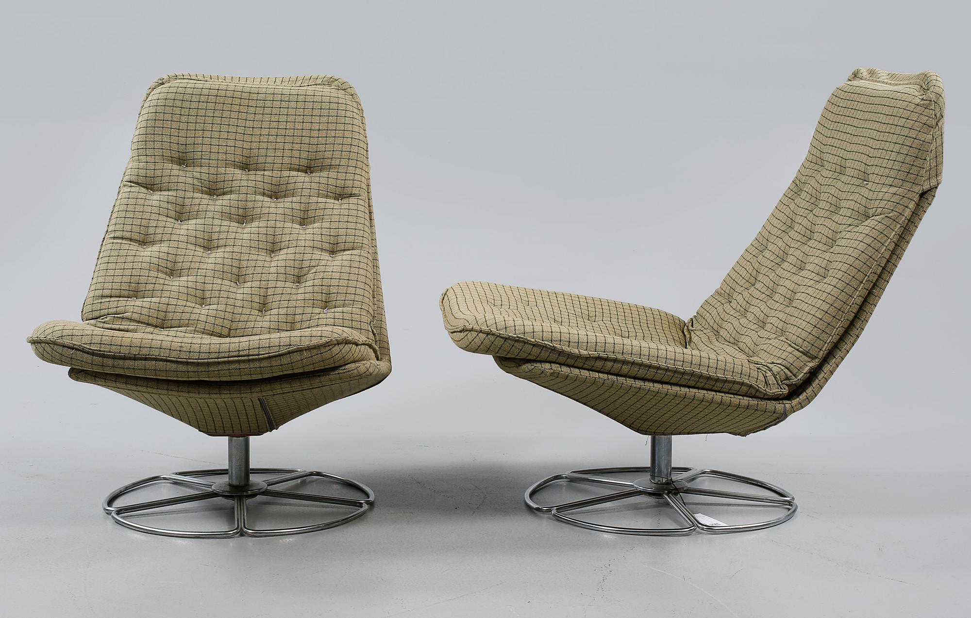FÅTÖLJER, ett par, "Mila", Gillis Lundgren, Ikea, omkring 1970.