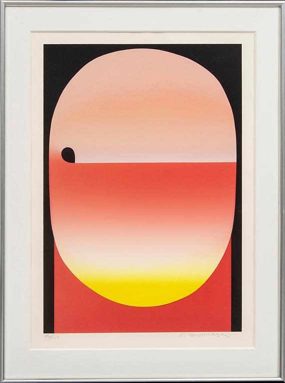 Sadamasa Motonaga, a colour serigraphie, numbered 86/100 and signed.