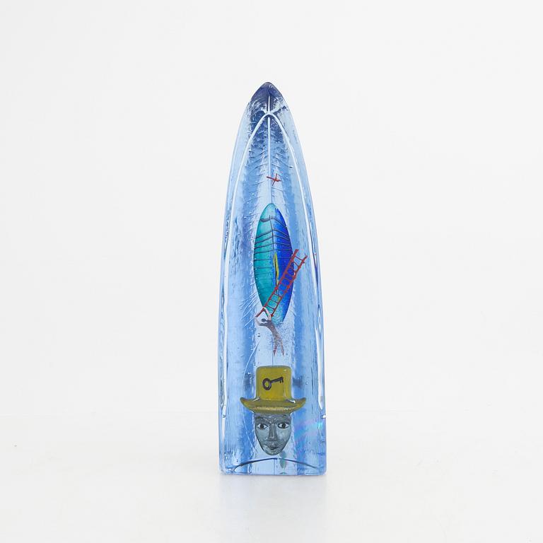 Bertil Vallien, a signed glass sculpture Kosta Boda.