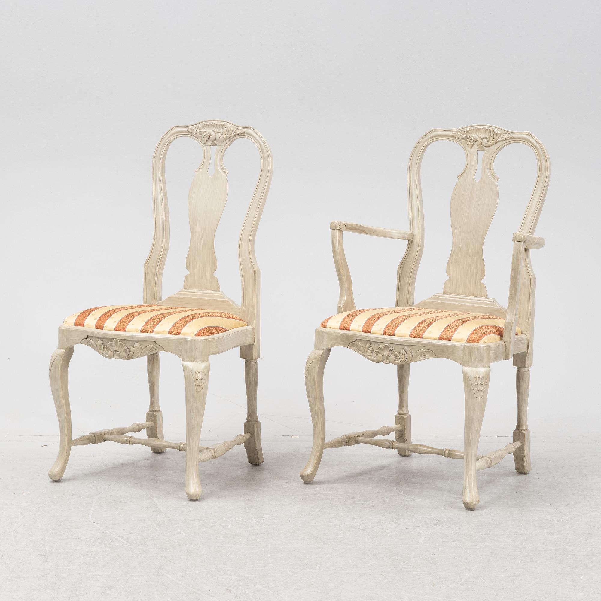 A 14 pieces rococo style dining set from Åmells, 20th Century.