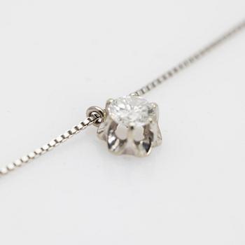 Collier, 18K vitguld med diamant.