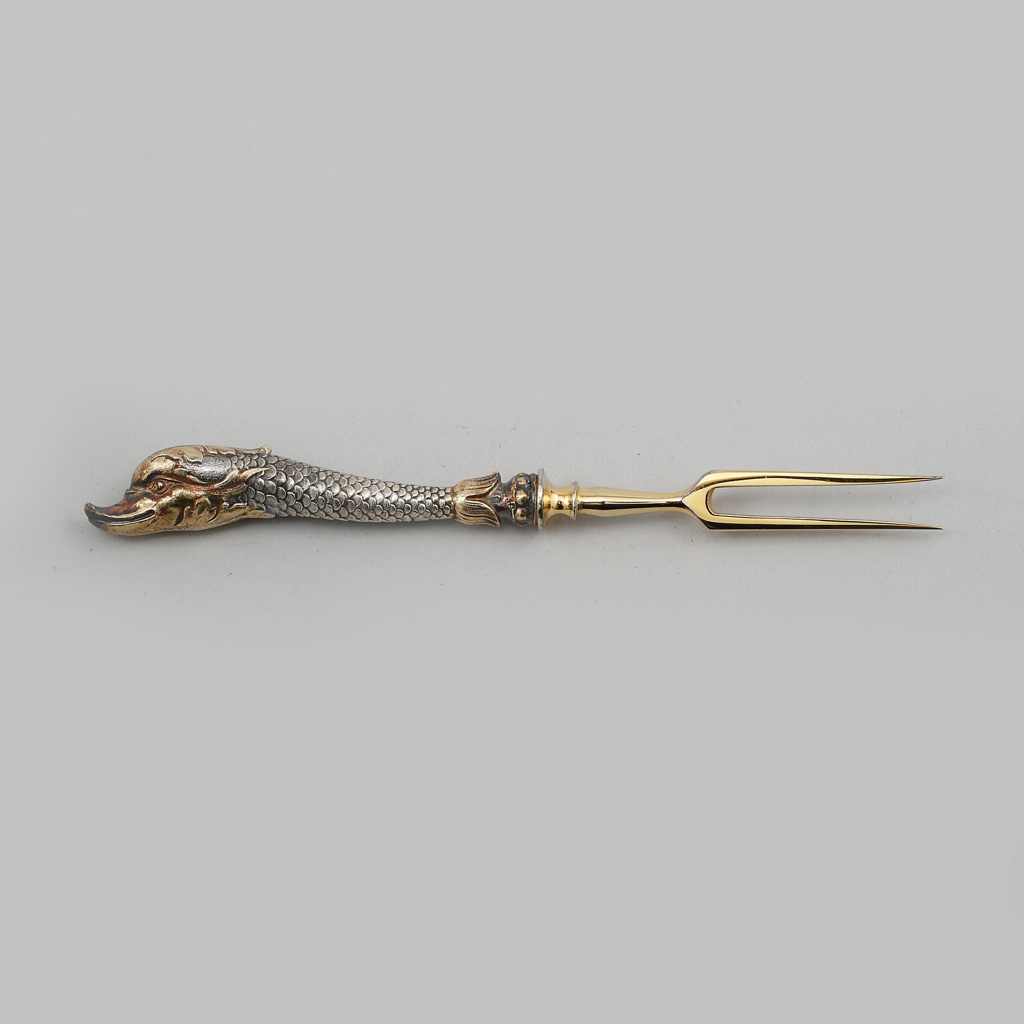 DADELGAFFLAR, 12 st, delvis silver, svenska importstämplar, omkring sekelskiftet 1900, vikt 186 g.