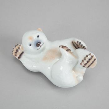 Royal Copenhagen, two porcelain polar bears, 537 and 1629, Denmark, 1985-2004.