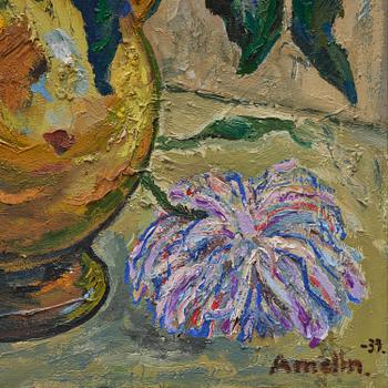 Albin Amelin, "Krysantemum i gul kanna".
