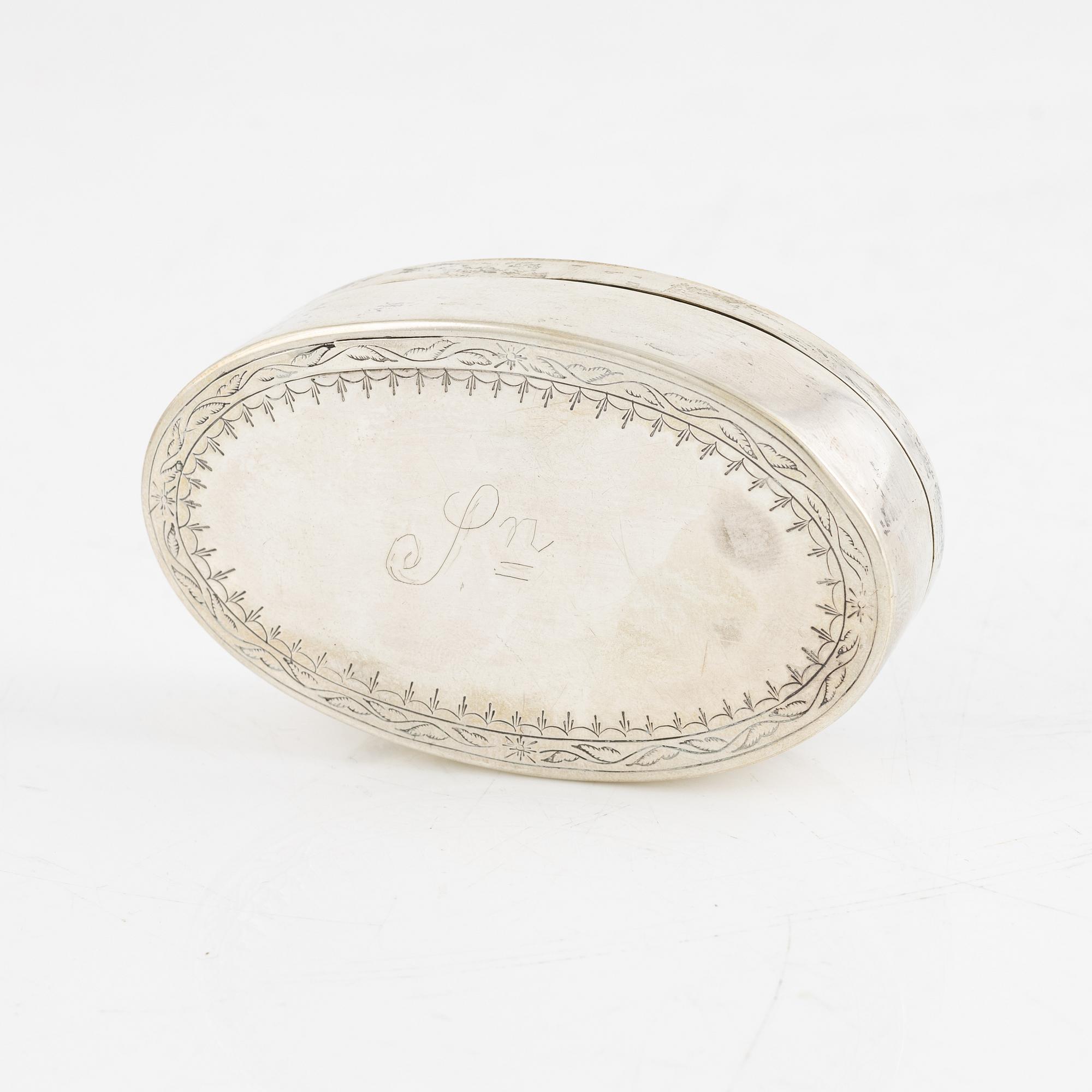 Carl Fredrik Seeman, a silver and parcel-gilt snuff box, Arboga 1797.