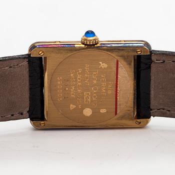must de Cartier, Tank, wristwatch, 23.5 x 23 (30.5) mm.