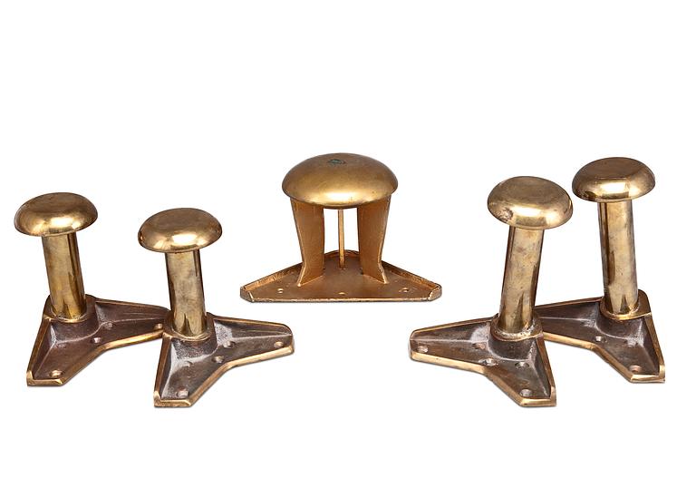 Alvar Aalto, A SET OF FIVE BRONZE LEGS.