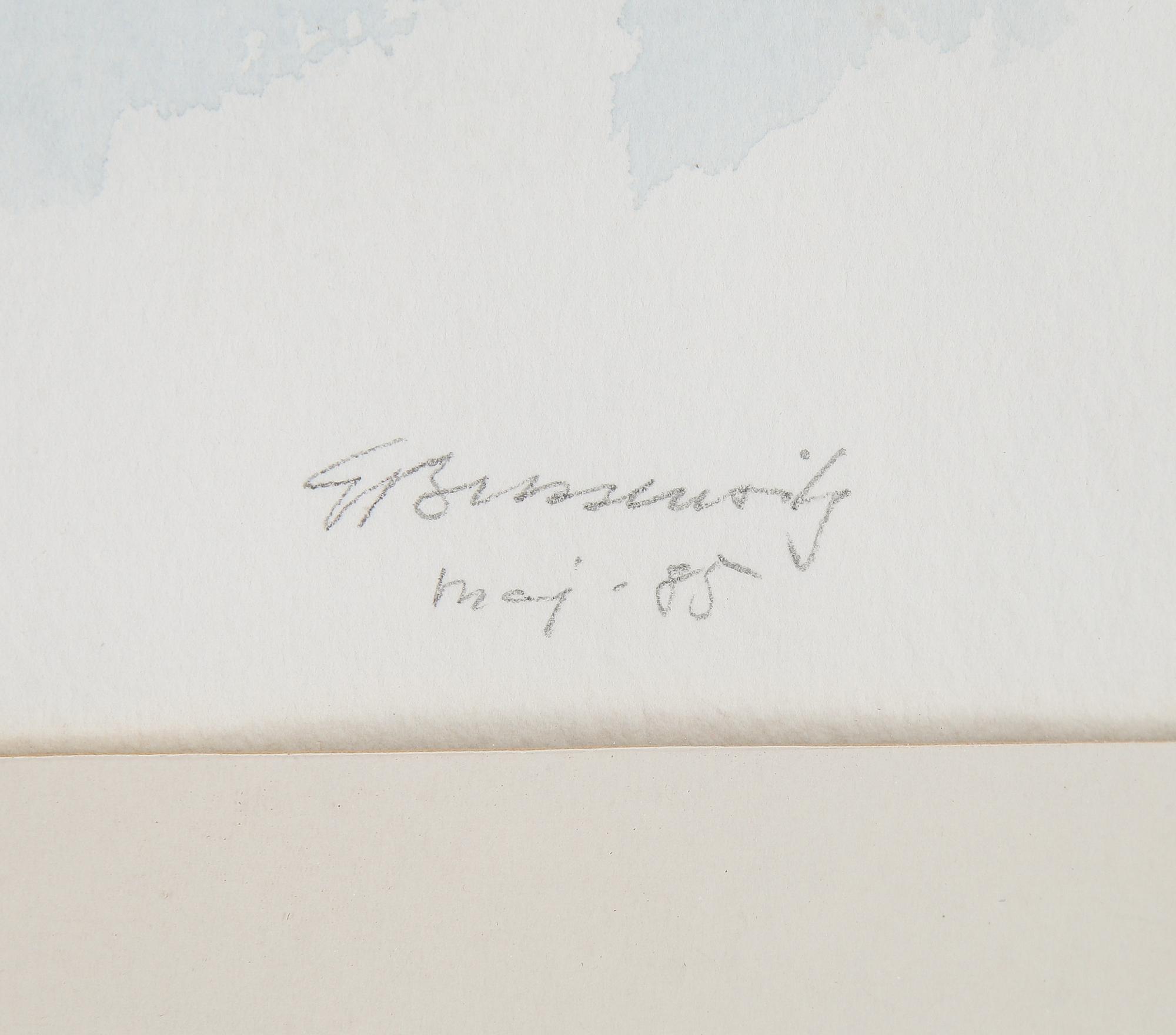 Gunnar Brusewitz, akvarell, signerad och daterad maj -85.