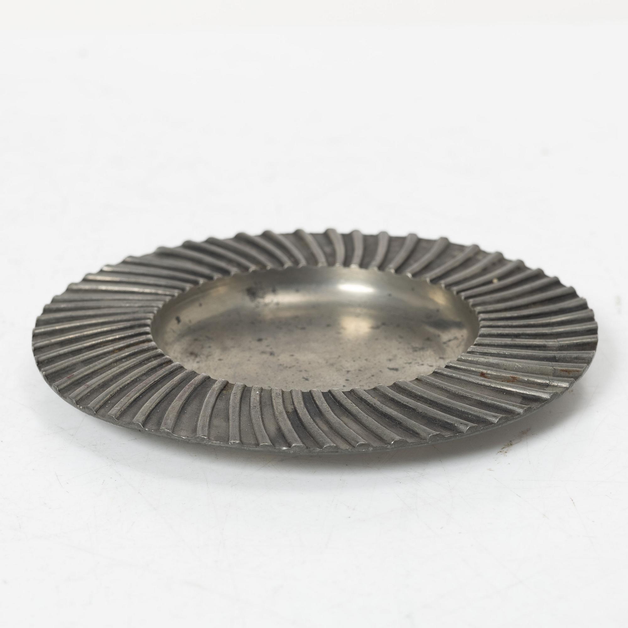 Estrid Ericson, A pewter ashtray, Svenskt Tenn, Stockholm, 1948.