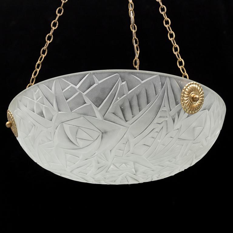 An early 20th century jugend ceiling light.