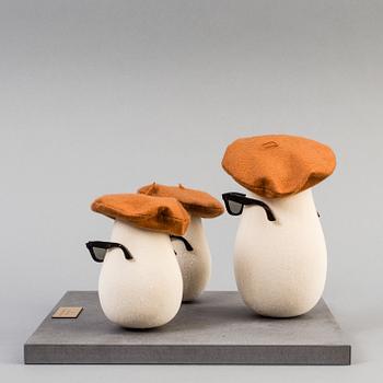 Three jazz mushrooms made by JoAnn Tan Studio for NK 2016.